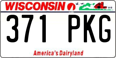 WI license plate 371PKG