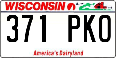 WI license plate 371PKO