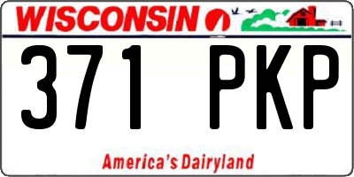 WI license plate 371PKP
