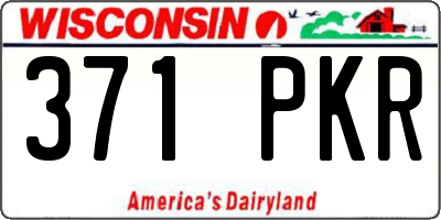 WI license plate 371PKR