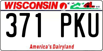 WI license plate 371PKU