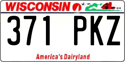 WI license plate 371PKZ