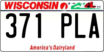 WI license plate 371PLA