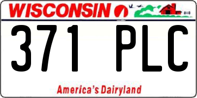 WI license plate 371PLC