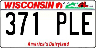 WI license plate 371PLE