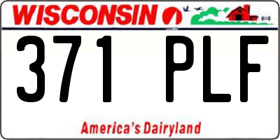 WI license plate 371PLF
