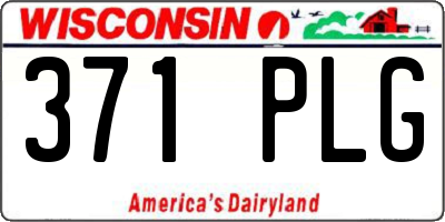 WI license plate 371PLG