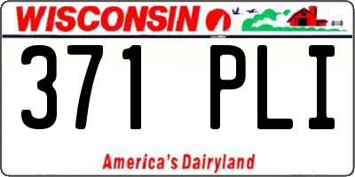 WI license plate 371PLI