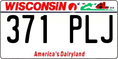 WI license plate 371PLJ