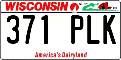 WI license plate 371PLK