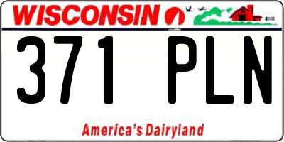 WI license plate 371PLN