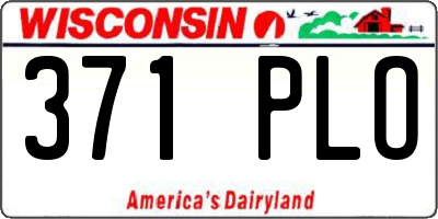 WI license plate 371PLO