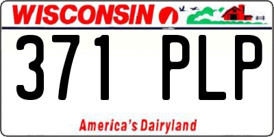 WI license plate 371PLP