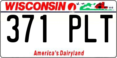 WI license plate 371PLT