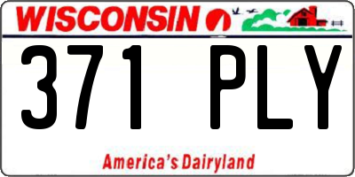 WI license plate 371PLY