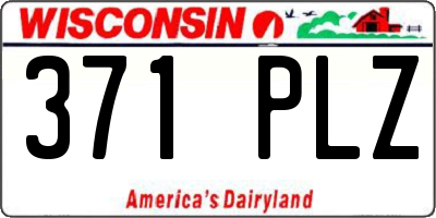 WI license plate 371PLZ