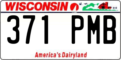WI license plate 371PMB