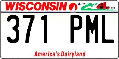 WI license plate 371PML