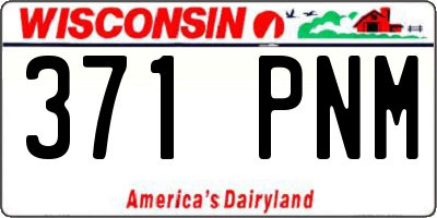 WI license plate 371PNM
