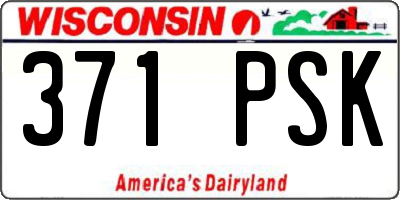 WI license plate 371PSK