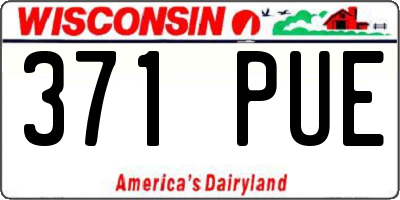 WI license plate 371PUE