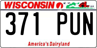 WI license plate 371PUN