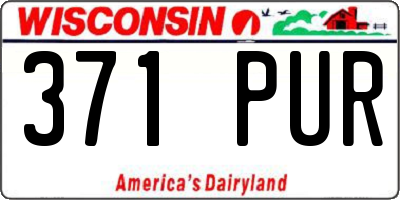 WI license plate 371PUR