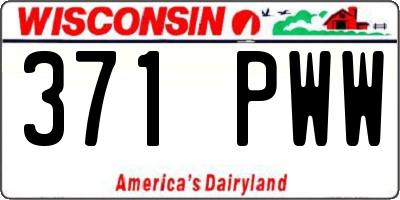 WI license plate 371PWW