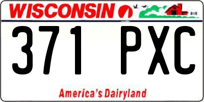WI license plate 371PXC