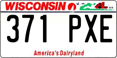 WI license plate 371PXE