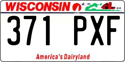 WI license plate 371PXF