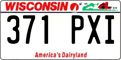 WI license plate 371PXI