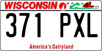 WI license plate 371PXL