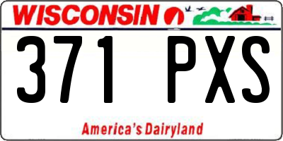 WI license plate 371PXS
