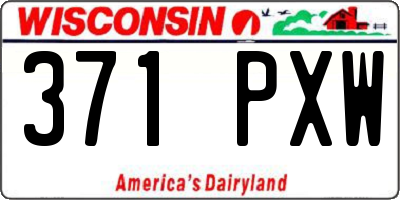 WI license plate 371PXW