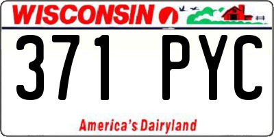 WI license plate 371PYC