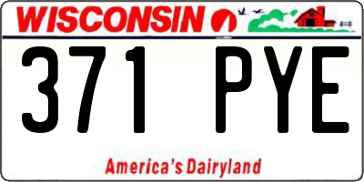 WI license plate 371PYE