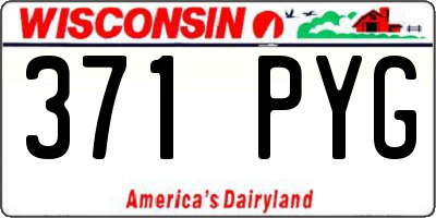 WI license plate 371PYG