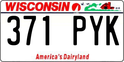 WI license plate 371PYK