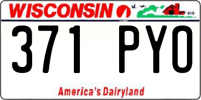WI license plate 371PYO