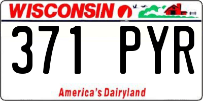 WI license plate 371PYR