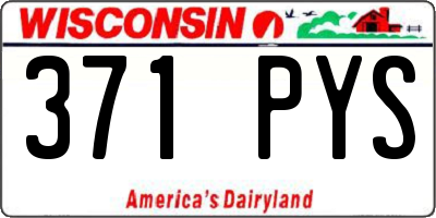 WI license plate 371PYS