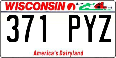 WI license plate 371PYZ