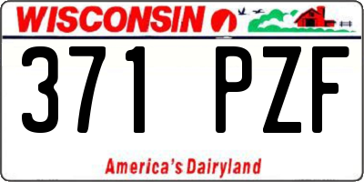 WI license plate 371PZF