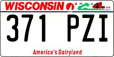 WI license plate 371PZI