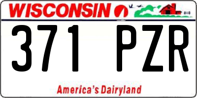 WI license plate 371PZR