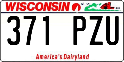 WI license plate 371PZU