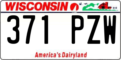 WI license plate 371PZW