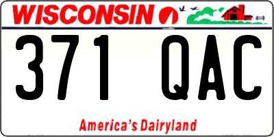 WI license plate 371QAC