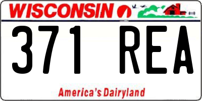 WI license plate 371REA